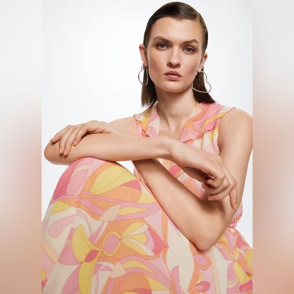 Mango Ruffled printed dress - Picture 2 of 6